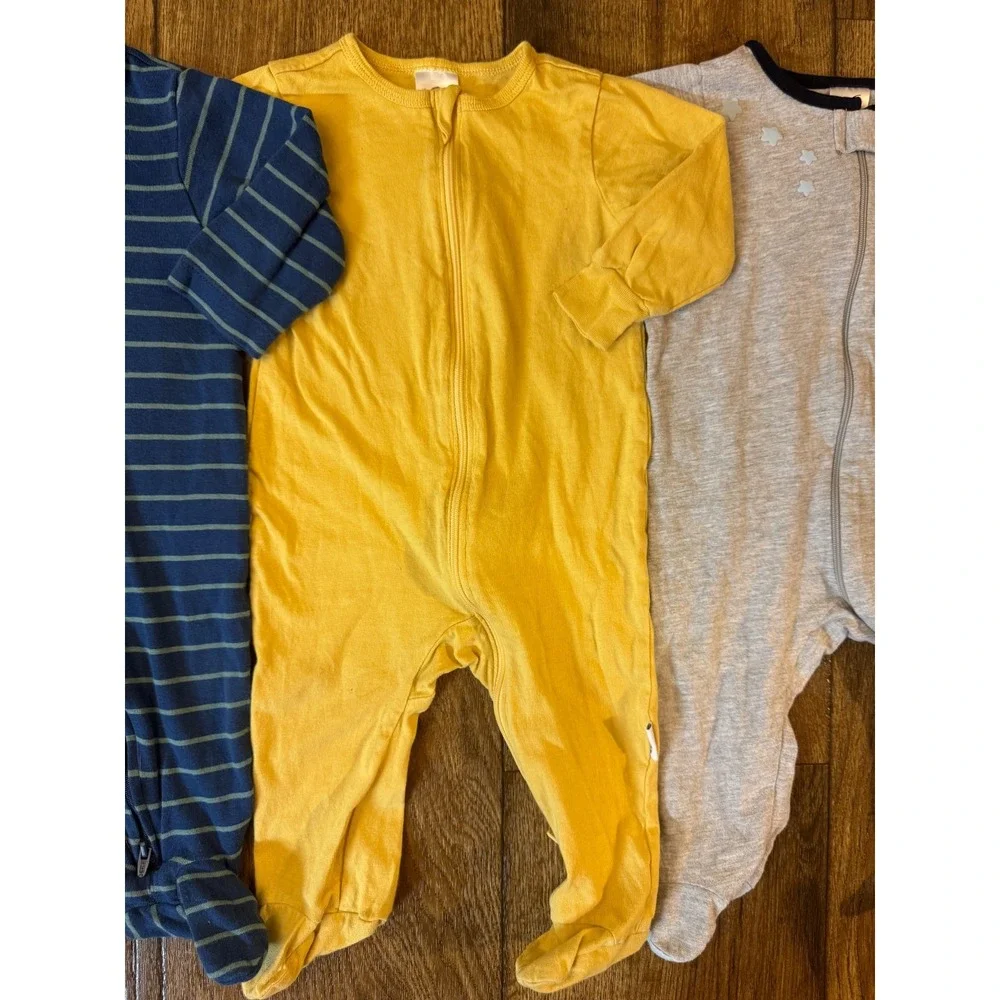 Baby Boy Sleepers 3/6 Months Lot Zipper Rompers Outfits Clothes Bundle Cotton